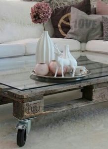 mesa de salón con palets