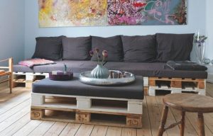 mesa de salón con palets