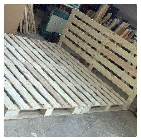 Floor pallet wood bed frame