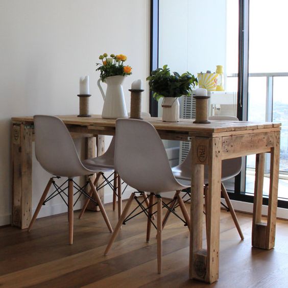 mesa de comedor de palet