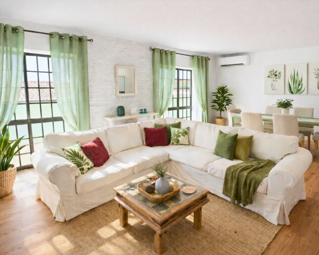 visualización antes y después decoración salón