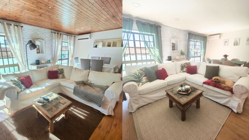 antes y después salón