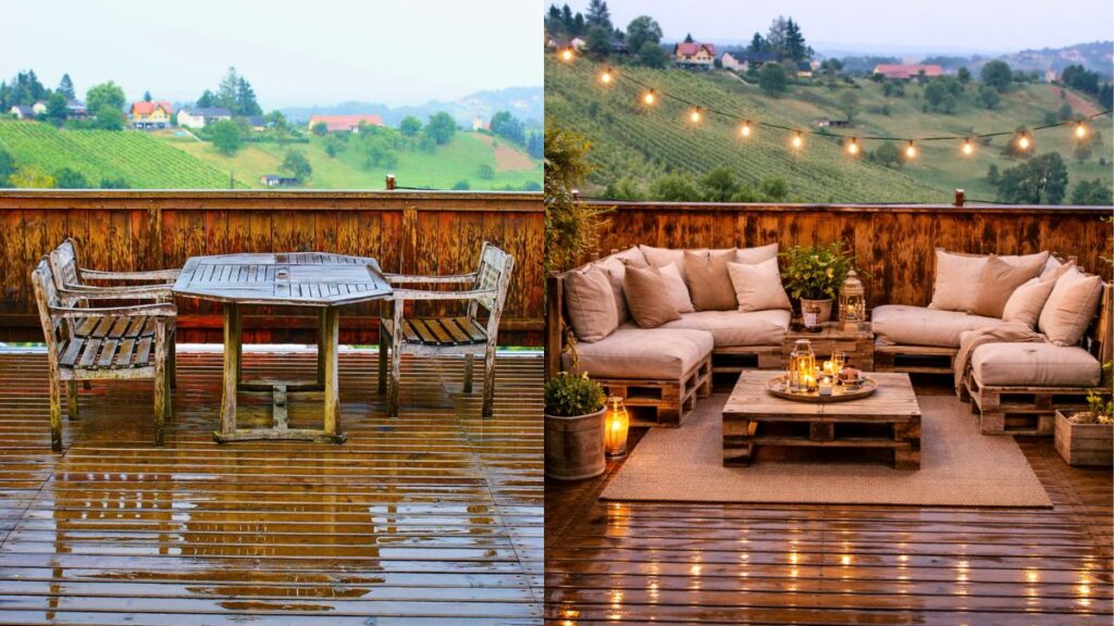 antes y después decoración terraza