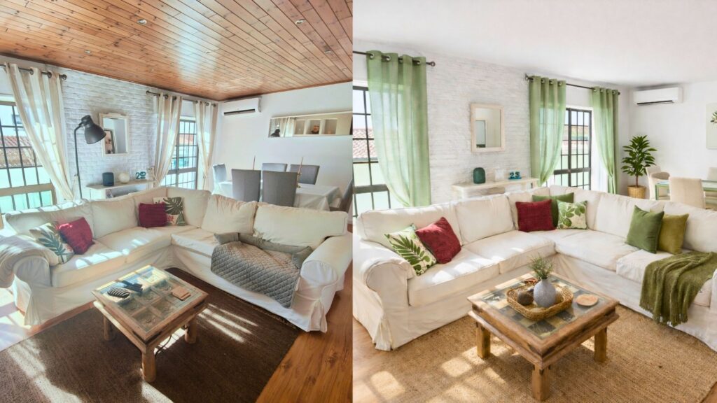 antes u después decoración salón